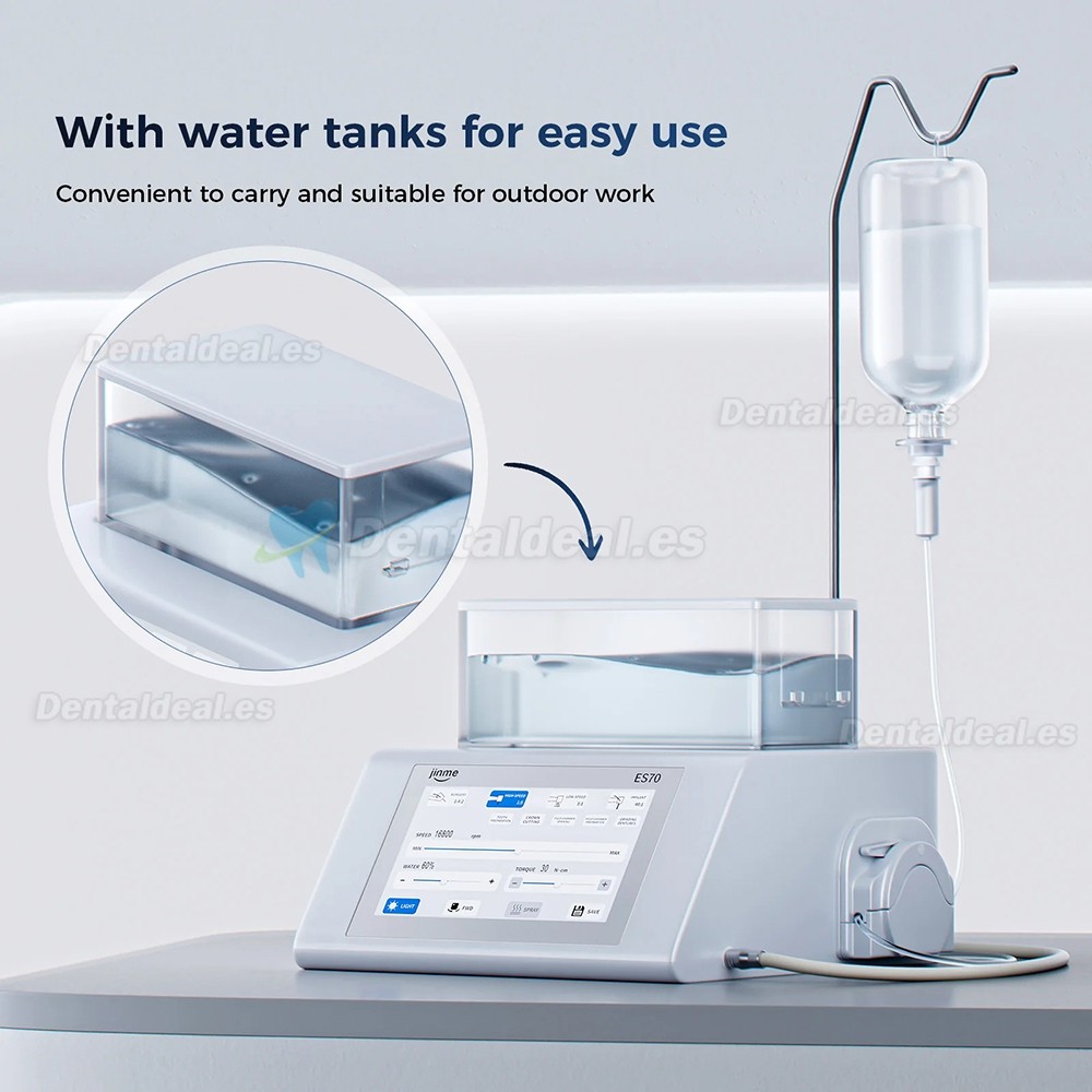 Jinme ES70 Motor Quir&uacute;rgico para Implantes Dentales con 4 Contra-&Aacute;ngulos para Cirug&iacute;a Oral